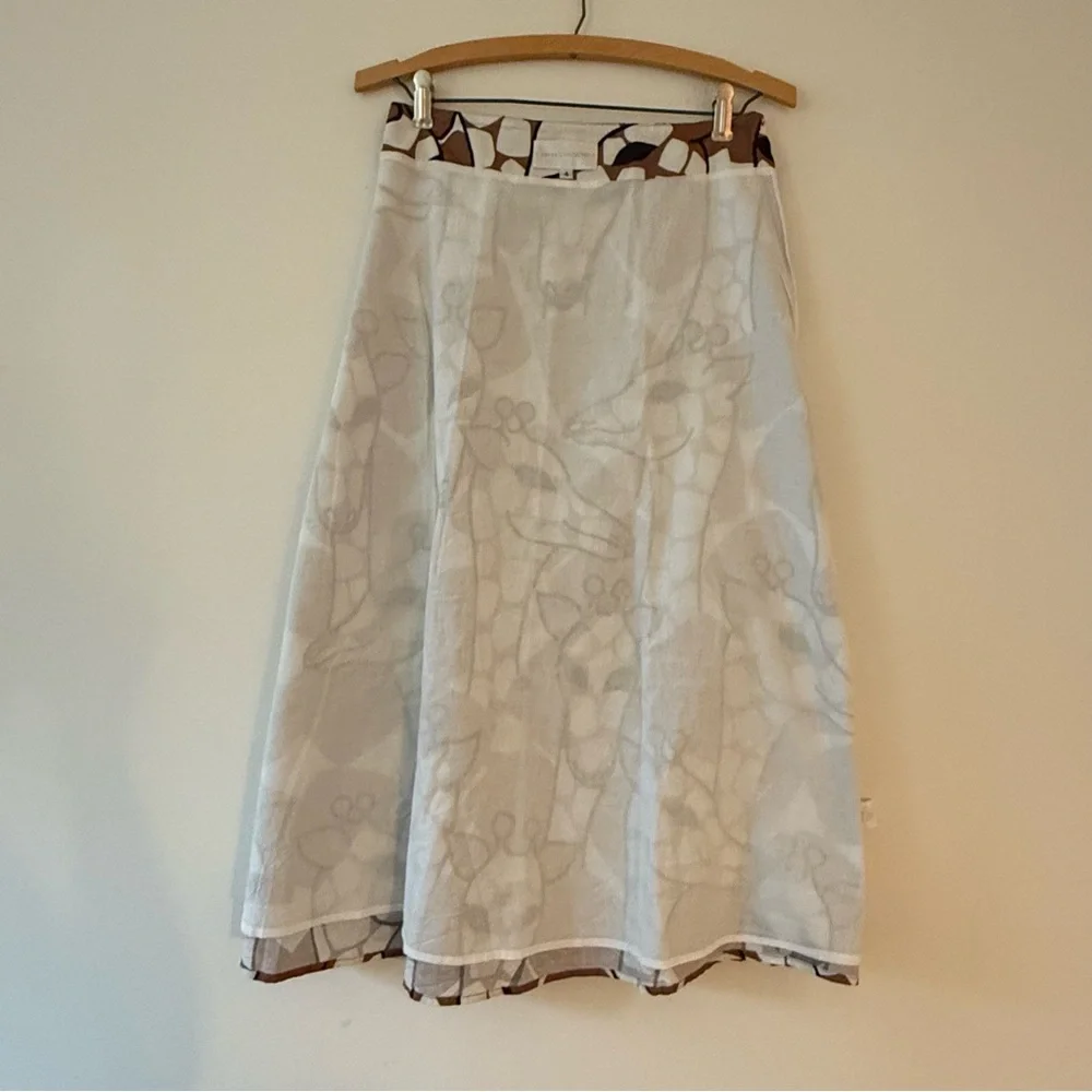 Anthropologie Corey Lynn Calter Laelia A-Line Midi Skirt Giraffe Size 4